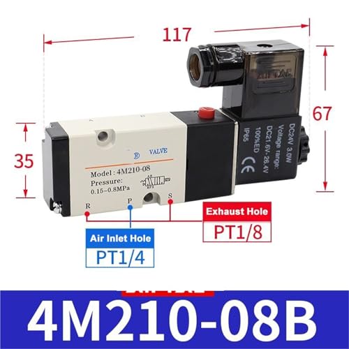Vanne solénoïde 5/2 4M210-08 commande directionnelle pour panneau latéral - 3