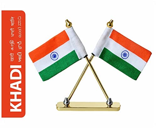 Fonax Khadi National Flag Of India For Car Dashboard Flag, Desk, Table And Gifting Purpose_Pure Khadi_No Plastic - Image 2 thumbnail