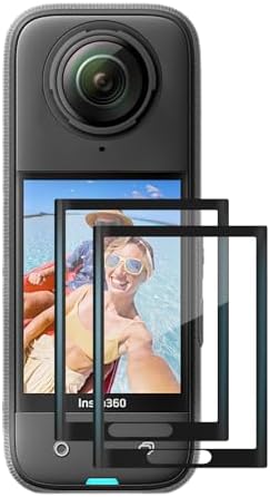 AMAZEAR Screen Protector for Insta360 X5 / X4 Accessories (2 Pack), Tempered Glass LCD Display Film Screen Protective Cover for Insta 360 X5/X4, HD, 9H, Anti-Bubble, Scratch Resistant(TGP)
