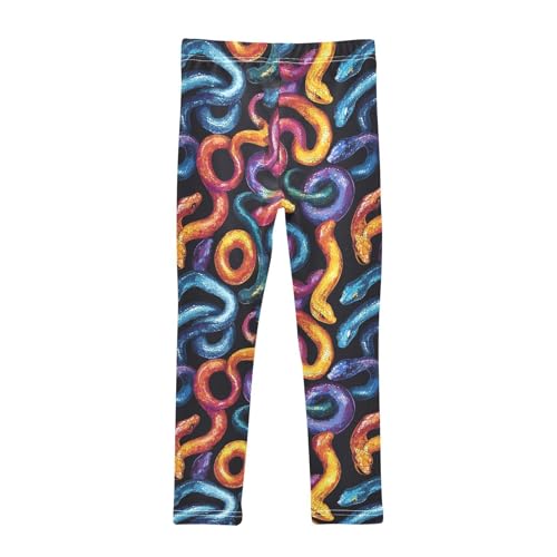 Boccsty Colorful Snakes Girls Leggings Kids Yoga Pants Dance Active Tights 4T2
