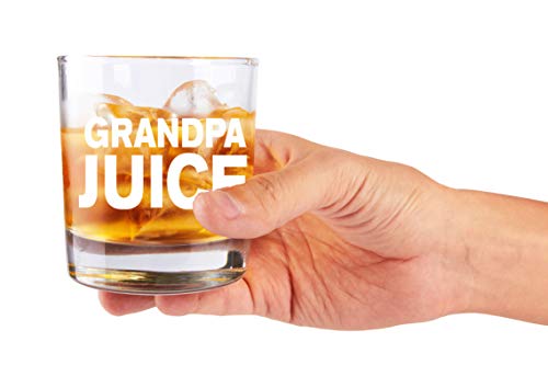 Klubi Gifts For Grandpa - Grandpa Juice - 11Oz Funny Whiskey/Cocktail Glass- Idea From Daughter, Fathers Day, Papa, New, For Birthday, Grandson, Grandchildren, Granddaughter, Grandkids #TOP2