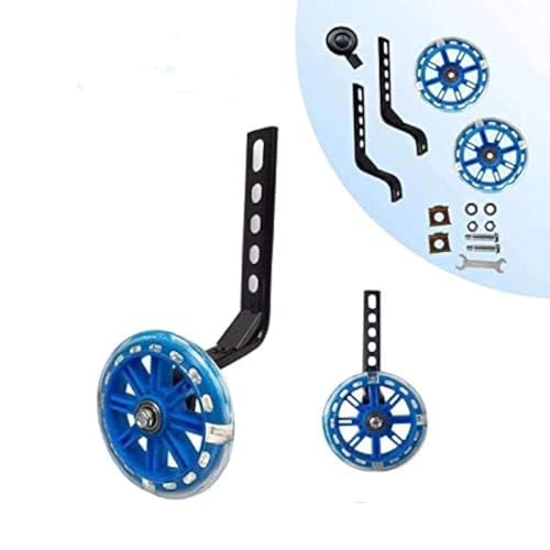 Image of training wheels flash mute wheel bicycle stabiliser mounted Kit compatible for bikes of 12 14 16 18 20 Inch， 1 Pair