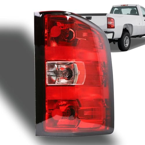 Nakuuly Tail Light Assembly Compatible With 2007-2013 Chevy Silverado 1500 2500HD 3500HD GMC Sierra 2500 HD 3500 HD Right Passenger Side Taillight Rear Brake Lamps with Bulb and Harness