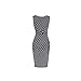 Janecrafts Elegant Pinup Polka Dot Bodycon Pencil Tank Business Work Belted Dress (S)