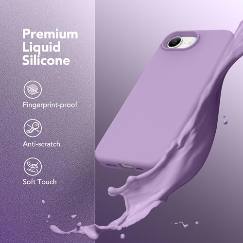 Image of Magnetic for iPhone 17e /iPhone 16e Case, Compatible with MagSafe, [Soft Anti-Scratch Microfiber Lining] Slim Silicone Shockproof Protective Phone Case for iPhone 17e /16e 6.1 inch, Light Purple