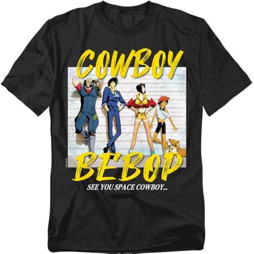 Popfunk Cowboy Bebop Space Cowboy Line-Up Unisex T-Shirt Black 2X-Large