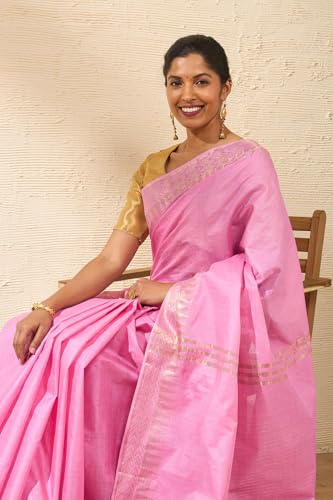 Taneira pink tussar silk saree in tussar silk – image 2