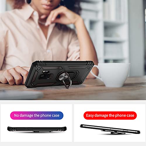 Coque Samsung S9 noire antichoc avec anneau de support intégré