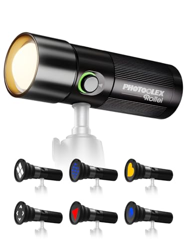 Luce Video, Rollei Gobo Light Torcia Fotografica con Filtri 4 Colori e 19 Accessori, Faretto...