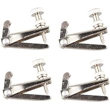 4PCS Violin Fine Tuners Large Size Violin Replacement Parts for 4/4-3/4 Violin Anti Rust Durable Metal String Adjuster Nickel Plated Anti Rust Silver