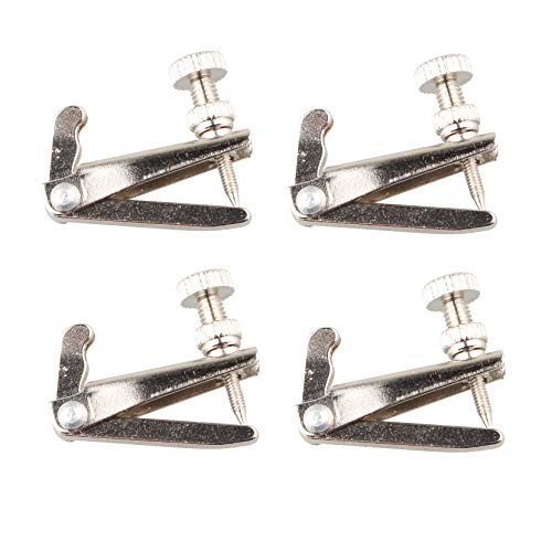 Futheda 4 afinadores finos para violín de tamaño grande, piezas de repuesto para violín 4/4-3/4, antióxido, duradero, ajuste de cuerda de metal chapado en níquel
