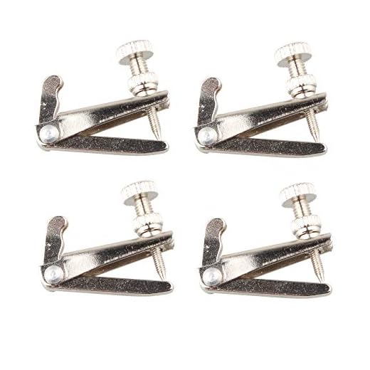 Futheda 4 afinadores finos para violín de tamaño grande, piezas de repuesto para violín 4/4-3/4, antióxido, duradero, ajuste de cuerda de metal chapado en níquel