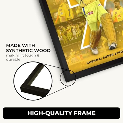 Image of Funk You Store MS Dhoni Framed Poster | Thala Captain Dhoni 7 Wall Art | CSK Edition | Cricket Legend | Premium Sports Decor for Cricket Fans | Motivational Wall Poster (F 097)