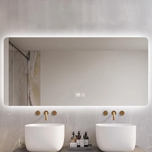 Miroir rectangulaire LED imagerie haute définition avec commandes tactiles premium