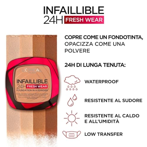 Image of L'Oreal Paris Infallible 24H Powder Foundation, 260 Golden Sun (Pack of 2)
