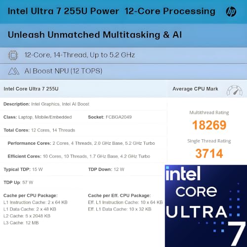 Image of Dell 15 Touchscreen Laptop, Intel Ultra 7 255U, 16GB DDR5 RAM, 1TB SSD