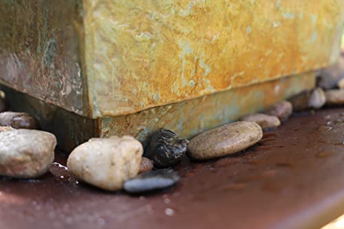 Kenroy Home 51049Sl Pilaster Outdoor Floor Fountain With Copper Finish, Rustic Style, 33" Height, 20" Width, 20" Depth #TOP4