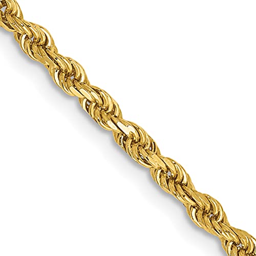 IceCarats 14K Solid Yellow Gold 2.5mm Rope Chain Twisted Link Necklace