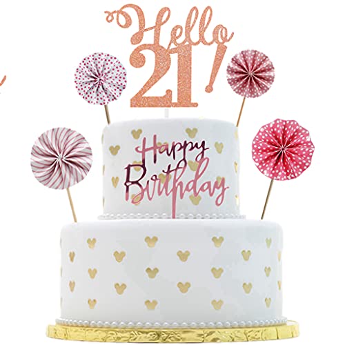 Conruich Topper di Compleanno 21 anni Bambina