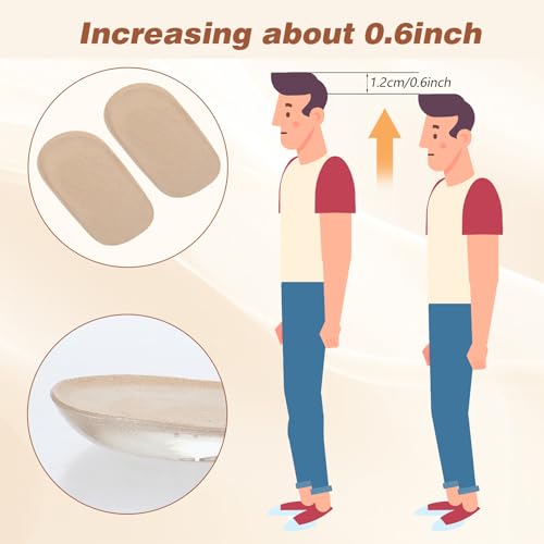 Image of Heel Lifts, Gel Shoe Lifts for Uneven Legs 0.47 Inch Heel Lifts for Leg Length Discrepancy Soft Height Increase Insoles Shoe Lifts for Women Men, Comfort Half Foot Pads for Heel Pain