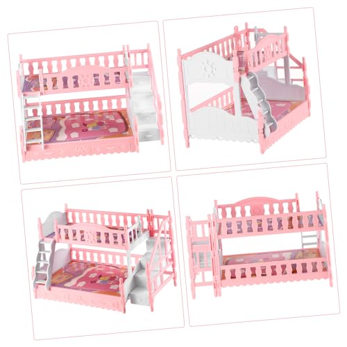 ibasenice Móveis Para Casa De Bonecas Beliches 1:12 Cama Artificial Em Miniatura Beliche Cama Em Min