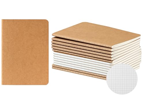 HOMEMARS Notizbuch A6,14 Stück, 100 GSM,Dickes Papier,Notizbuch A6 Kariert, Mini Notizbuch, Notizbuch Klein, Notizblock,Kleines Notizbuch,Notizheft A6, 10x14cm, 60 Seiten, Kartonabdeckung
