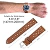 ANNEFIT Vintage Leather Watch Strap 20mm, Quick Release Replacement Band for Men and Women with Silver Buckle (Toffee Brown) #2