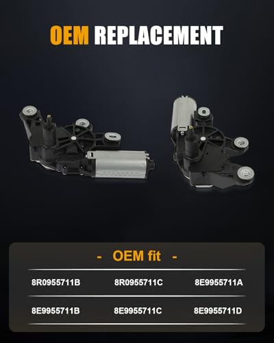 Image of ROADFAR Rear Windshield Wiper Motor Compatible for Audi for Q5 2014 2015 | For Audi For Q5 2014 2015|Replace 8R0955711B|8R0955711C|8E9955711A|8E9955711B|8E9955711C|8E9955711D|4 Pins