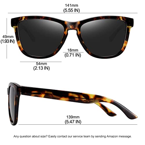 Meetsun Polarized Sunglasses For Women Men Classic Retro Designer Style Uv400 Protection Vintage (Leopard Frame/Grey Lens, 54) #TOP3