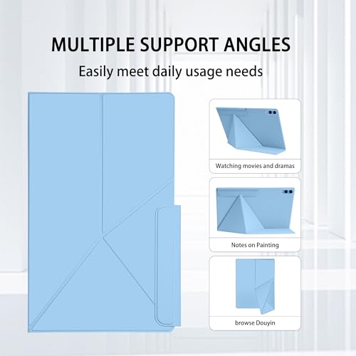 Image of Magnetic Case for Samsung Galaxy Tab S11 Ultra 14.6 Inch 2025 - Model SM-X930 /SM-X936 Tablet with S-Pen Holder, Auto Wake /Sleep Smart Tablet Cover, Ice Blue