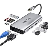 USB C-Hub, Typ C-Hub mit 4K-HDMI-Adapter, 4 USB 3.0-Ports mit 5,0 Gbit / s, USB...