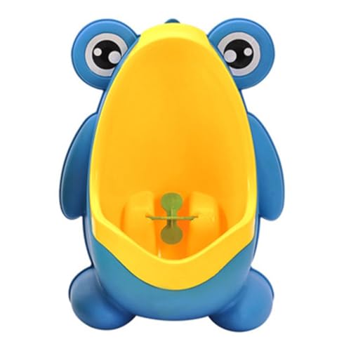 LALAFINA Boys Urinal Trainer Cartoon Frog Shape Potty Training Urinal for Toddler Boys Wall Mounted Baby Boy Toilet with Rotating Windmill Easy Clean Bathroom 10.82 X 8.26 X 6.29 in