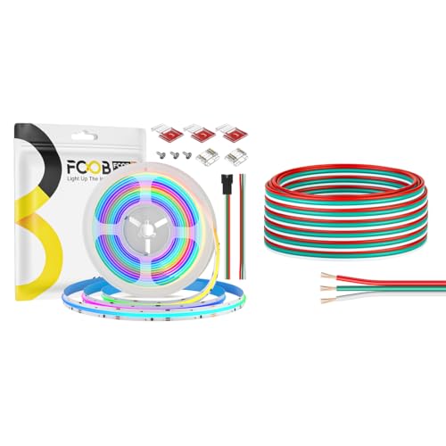 Tira LED RGB WS2811 de 16.4 pies 12V 100 IC COB miniatura 1