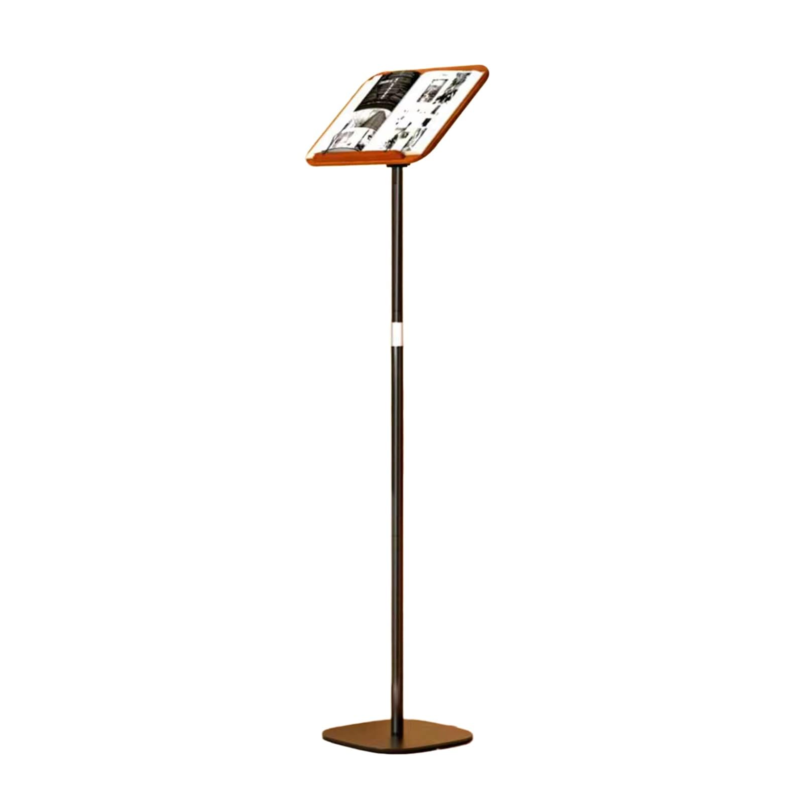 Soporte de lectura de suelo ajustable, soporte de madera giratorio de 360° para partituras, uso en la oficina en casa