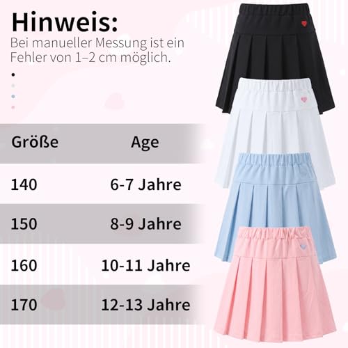 ouhos Jupe-Short Fille pour PE Kit et Sport École, Coton Biologique Respirant avec Short Intégré et Taille Réglable, Idéal Tennis 6-13 Ans (FR/ES, Âge, 6 Ans, 7 Ans, Bleu) – vue 6