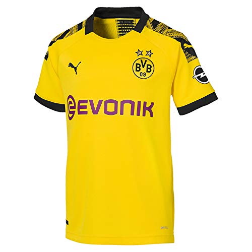 PUMA Jungen BVB Home Shirt Replica Jr Evonik with OPEL Logo Trikot, Cyber Yellow Black, 164
