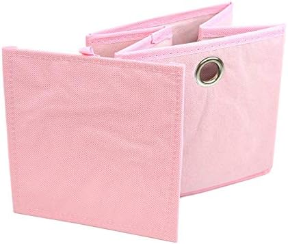 YöL Folding Storage Boxes Cube 4pcs Home Bathroom Toys Clothing Wardrobe Canvas Cardboard Pink Set Small