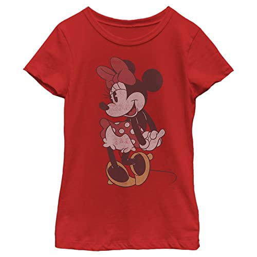 Disney Characters Classic Vintage Minnie Girl's Solid Crew Tee