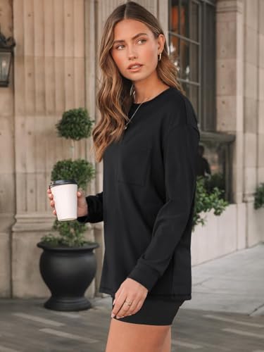 Womens Long Sleeve Tops Loose Fit Fall Cute Thick T Shirts Winter Cruise Outfits Trendy Clothes3