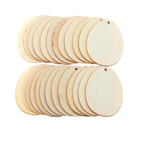 Image of MDF Cutouts | Wooden Cutout For Craft | Pine Wood | Unfinished Tags for Key Chain, Slices Crafts, Xmas, Decorations, Painting | Resin Art Work | MDF Board Cutouts, Oval- [50pcs]-[4.5cmx5cm]