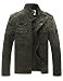 WenVen Chaqueta Cuello Alto Sahariana Rompevientos Cremallera Delgada Chaqueta Tres Cuartos Multibolsillos Chaqueta Informal con Cuello Alto Hombre Verde Militar Medium