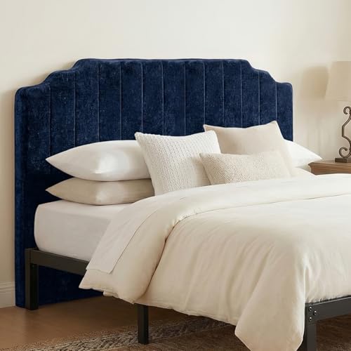 CozyMine King Headboard, Blue Upholstered Headboard for Bed, No Assembly