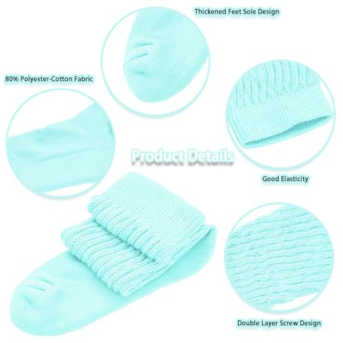 Image of Gvhntk Slouch Socks Women 80s 90s Scrunch Socks Extra Long Slouchy Sock Knee High Sock (Sky blue)