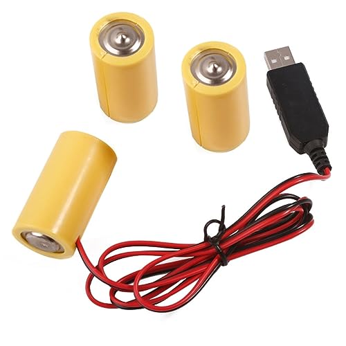 AOOOWER Cable Adaptador De Batería Ficticia USB 5V2A Cable Eliminador Reemplaza 3 Pilas LR14 C para Linternas/termómetros Digitales Termómetros Digitales