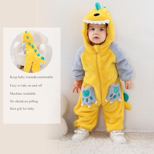 Disfraz infantil de dinosaurio y tigre con capucha miniatura 5