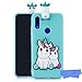 Produktbild HopMore Handy Hülle für Xiaomi Redmi Note 7 Hülle Silikon Muster 3D Handyhülle für Xiaomi Note 7 Dünn Silikonhülle Design Slim Schutzhülle One Piece Case Cover - Einhorn grün