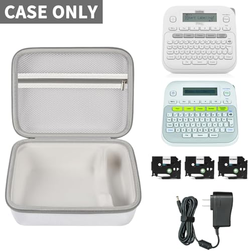 GWCASE Case Compatible with Brother P-Touch PTD220 210 Home/Office Everyday Label Maker, Storage Holder Carrying Organizer for Label Tapes, AC Adapter, Charging Cables (Box Only) - White - Thumbnail 2