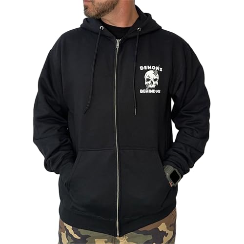 Demons Behind Me Unbreakable Unisex Zip-Up Hooded Sweatshirt