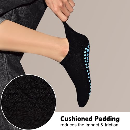 SkiBeaut 6 Pairs Non Slip Men Women Socks Unisex Pilates Man Woman Grips Cushion Socks for Yoga Barre Home & Hospital3