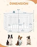 EUGAD Eck-Hundebox, Eck-Hundekäfig Möbel mit Kissen,Hundebox Holz mit Abschließbarer Tür, Haustierbox für den Innenbereich, Hundekäfig Zuhause für große kleine mittelgroße Hunde 111x67x60cm